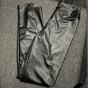 Arie Offline Black Faux Leather Leggings